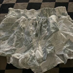 Floral Print Shorts with Tassel Tie